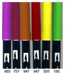 Bold Tombow Acid Free Watercolor Markers (6) Complete Bold Set